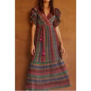 Multicolor Striped Wrap Dress